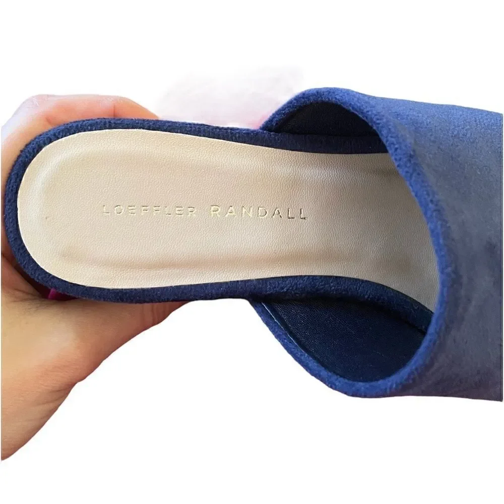 Loeffler Randall Amara Platform Slides Blue Velvet 8